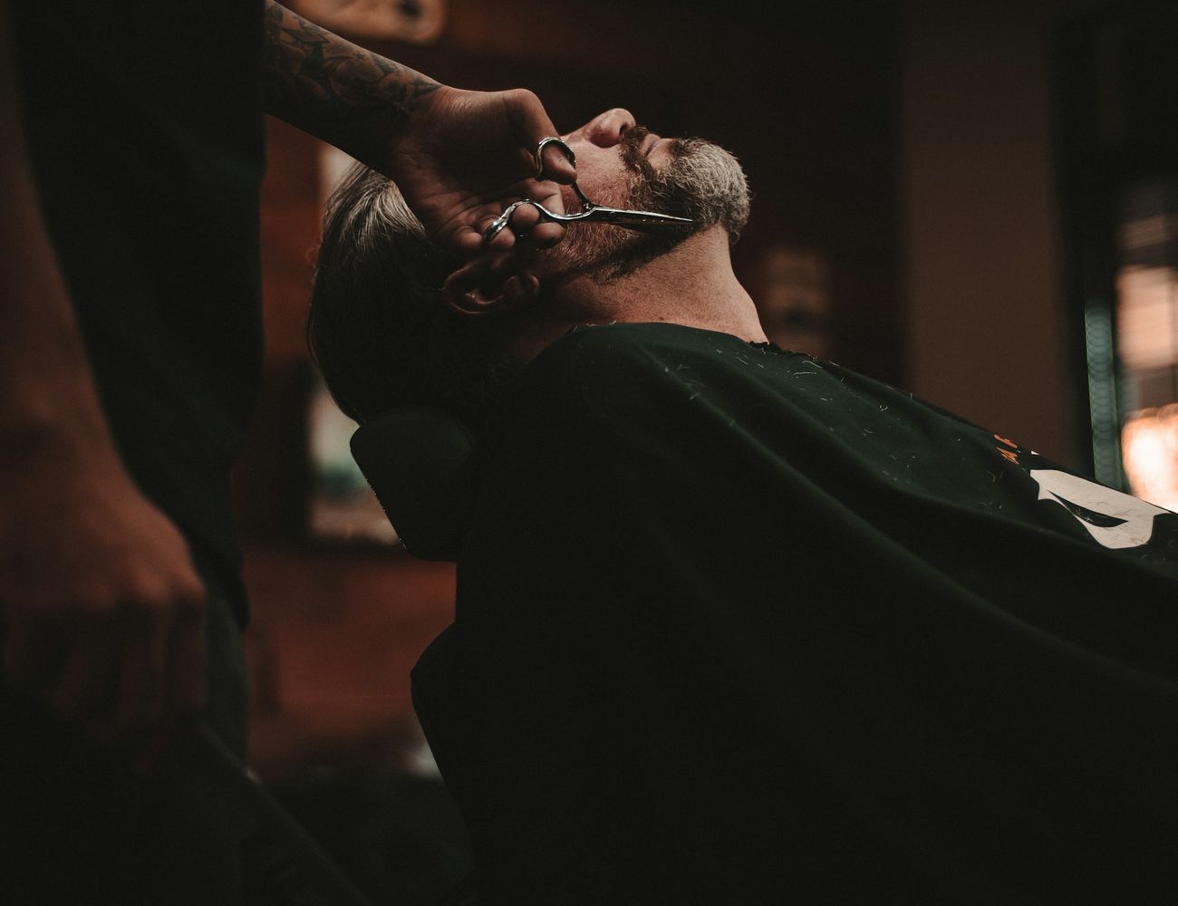 A straight razor shave in a quiet corner of the shop