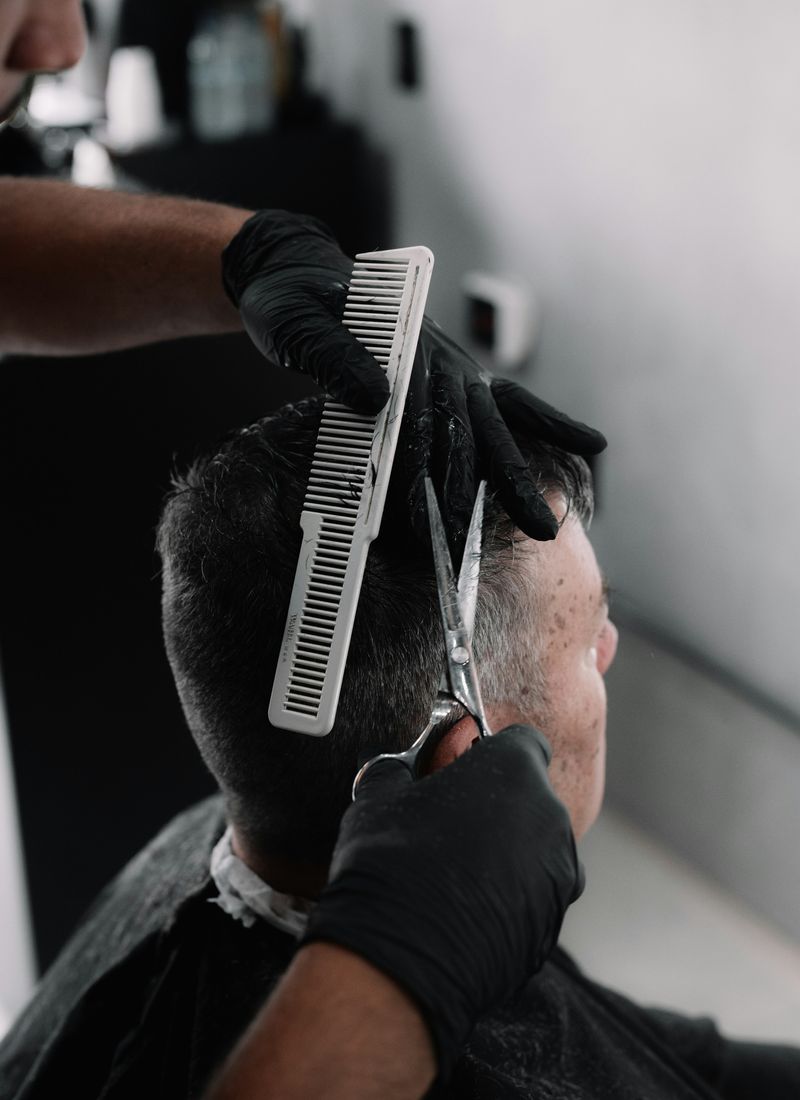 Work by Callum: a scissor-over-comb cut