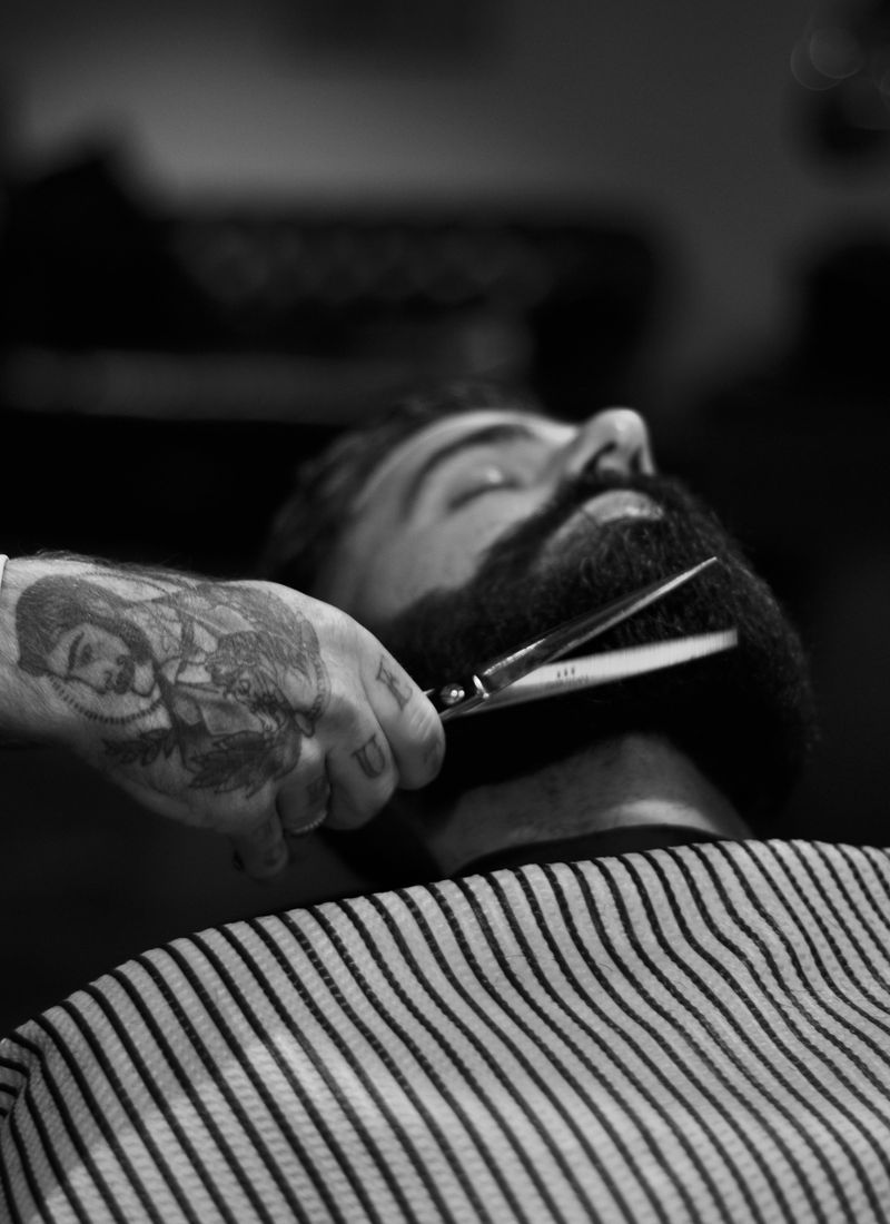 Work by Finn: a hot towel shave
