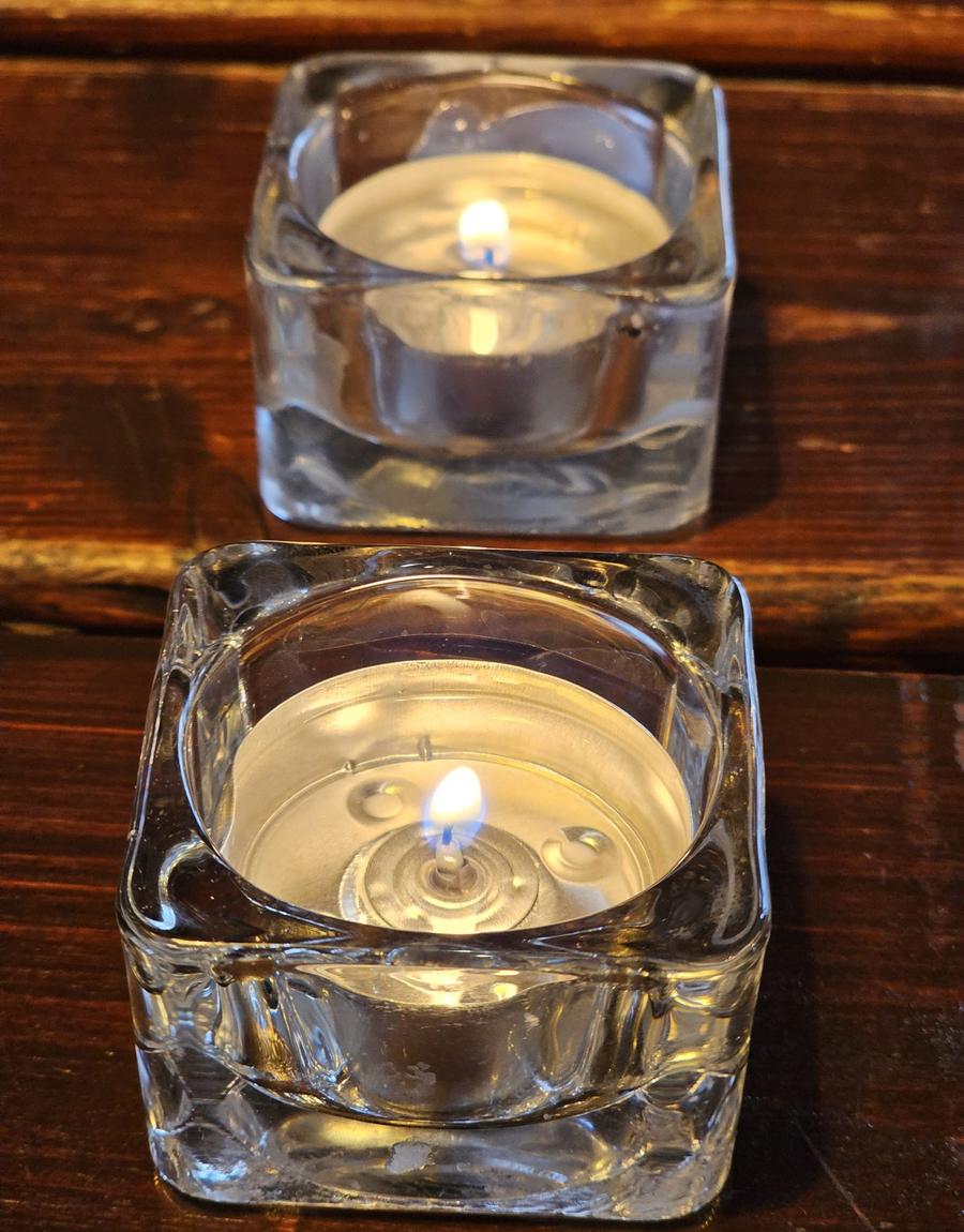Candles on a wooden table