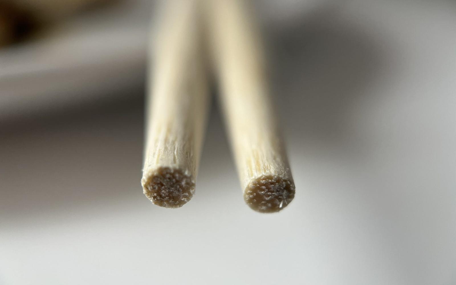 A pair of wooden chopsticks